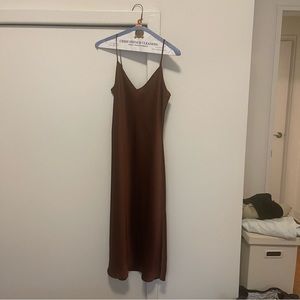 Wilfred Only Satin Slip Midi (BROWN)